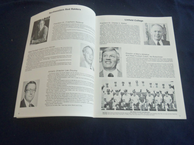 1984 DEC 8 NAIA DIVISION II CHAM. PROGRAM - NORTHWESTERN VS. LINFIELD - ST 6362G