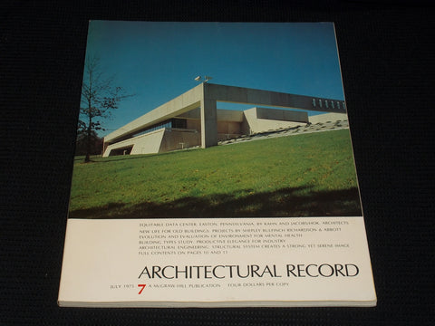 1975 JULY ARCHITECTURAL RECORD MAGAZINE - EQUITABLE DATA EASTON PA - E 4042