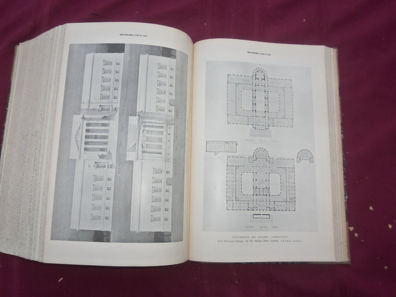 1925 JAN-DEC THE BUILDER U. K. MAGAZINE BOUND VOLUMES - 2 VOLS - FOLD OUTS- C 31
