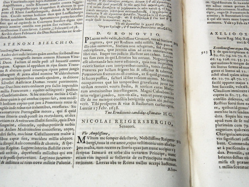 1687 EPISTOLAE HUGONIS GROTII LATIN VOLUME - HUGO GROTIUS - Z 245