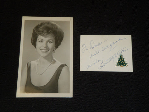 BESS MEYERSON PHOTO POSTCARD AND AUTOGRAPH LOT OF 2 - J 5348