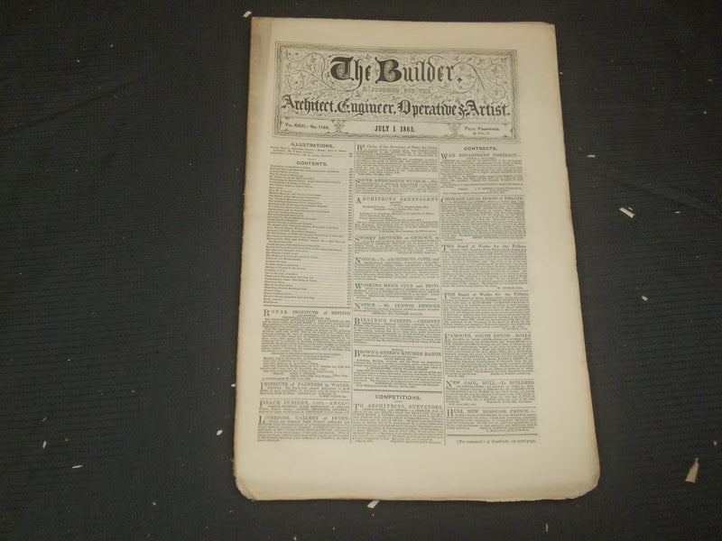 1865 JULY 1 THE BUILDER ARCHITECT MAGAZINE - ILLUSTRATIONS - ST 415U