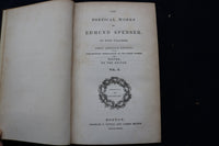 1839 THE POETICAL WORKS OF EDMUND SPENSER HARDCOVER BOOKS - 5 VOLUMES - KD 9450