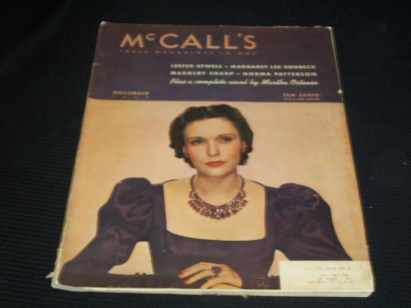 1939 NOVEMBER MCCALL'S MAGAZINE NICE COVER & FULL PAGE ADS - E 1303