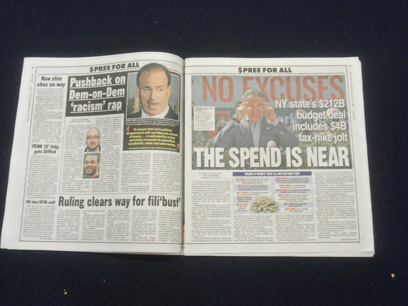 2021 APRIL 7 NEW YORK POST NEWSPAPER- NYC QUALITY OF LIFE PLUMMETS - COLE K'S 13