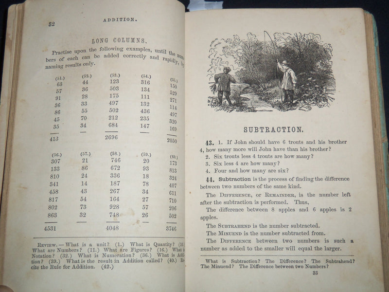 1873 GREENLEAF'S NEW ELEMENTARY ARITHMETIC VOLUME BENJAMIN GREENLEAF - KD 4814Y