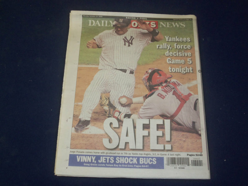 2005 OCT 10 NEW YORK DAILY NEWS NEWSPAPER-YANKEES BEAT ANGELS ALDS GM 4- NP 4199