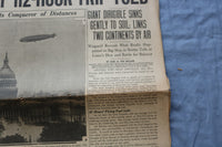 1928 OCT 16 CHICAGO HERALD EXAMINER NEWSPAPER -ZEPPELIN MOORED IN U.S. - NP 9225
