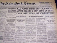 1939 OCT 22 NEW YORK TIMES - NAZI PLANES ATTACK CONVOY, 4 DOWNED - NT 609