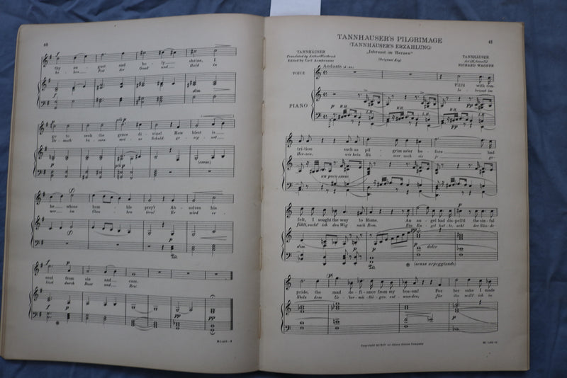 1904-1907 WAGNER LYRICS FOR TENOR & BARITONE AND BASS BOOKS - LOT OF 2 - O 3738