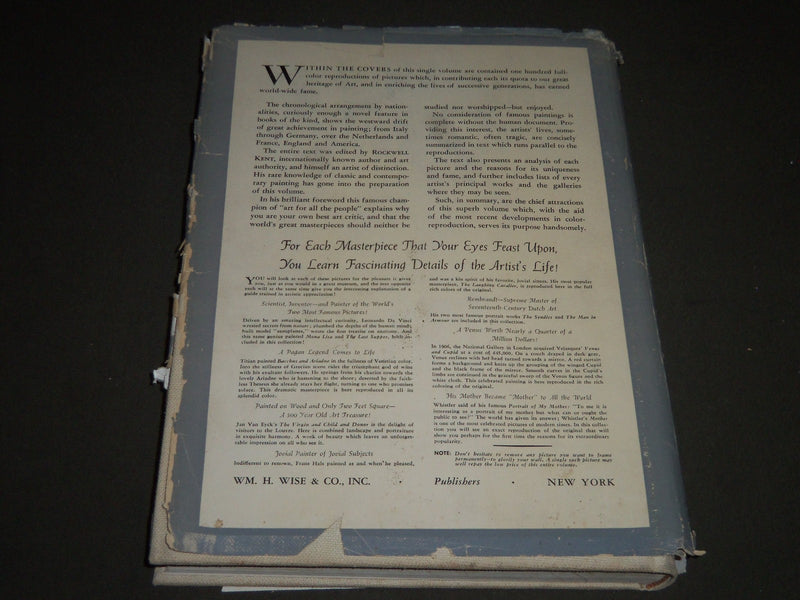 1947 WORLD FAMOUS PAINTINGS EDITED BY ROCKWELL KENT BOOK - GREAT PLATES - I 931