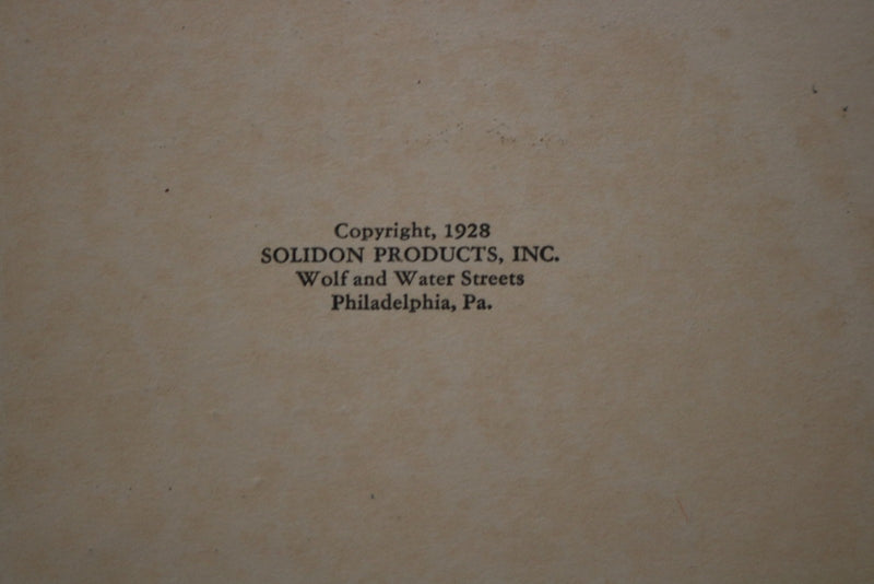1928 THE STORY OF SOLIDON SOFTCOVER BOOK - K 3177