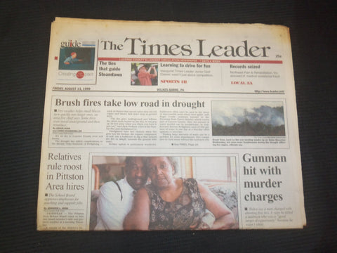 1999 AUGUST 13 WILKES-BARRE TIMES LEADER-GUNMAN HIT WITH MURDER CHARGES- NP 7474