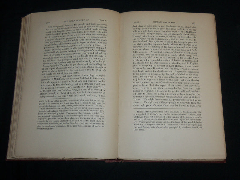 1899 THE EARLY HISTORY OF CHARLES JAMES FOX HARDCOVER BOOK BY TREVELYAN- KD 6725