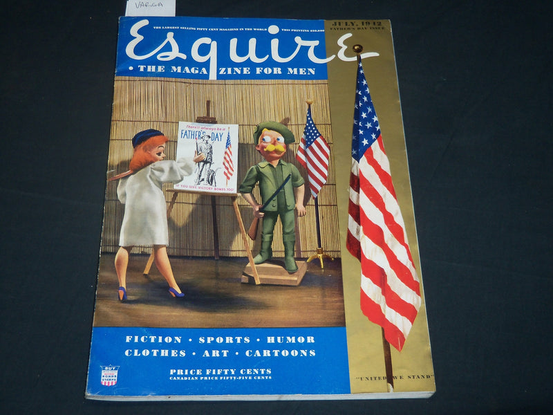 1942 JULY ESQUIRE MAGAZINE - VARGA ILLUSTRATION - AMERICAN FLAG COVER - ST 5705