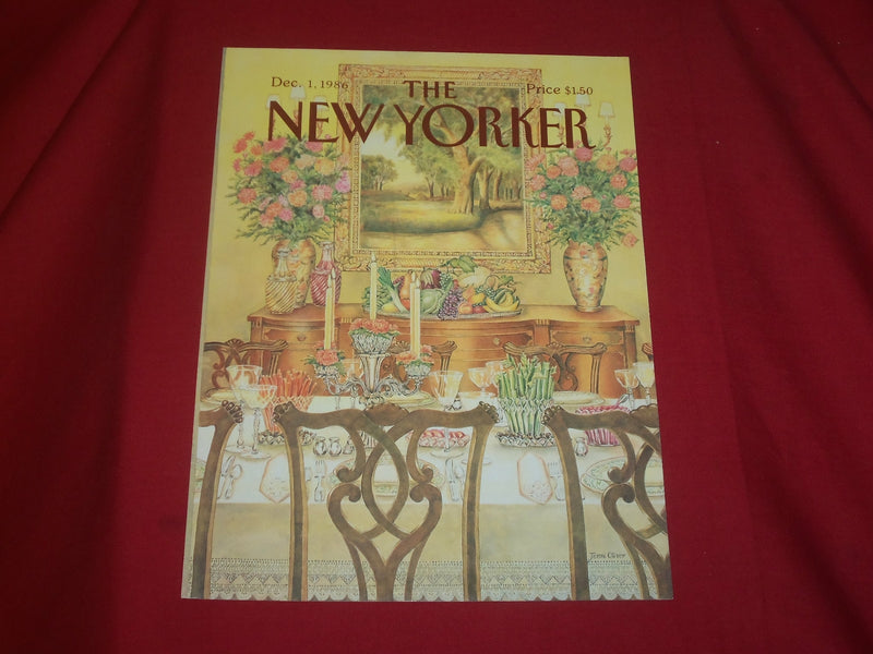 1986 DECEMBER 1 NEW YORKER MAGAZINE FRONT COVER ONLY - GREAT ART FOR FRAMING