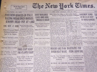 1930 JULY 26 NEW YORK TIMES - FIVE NEW QUAKES IN ITALY, 1883 KNOWN DEAD- NT 4939
