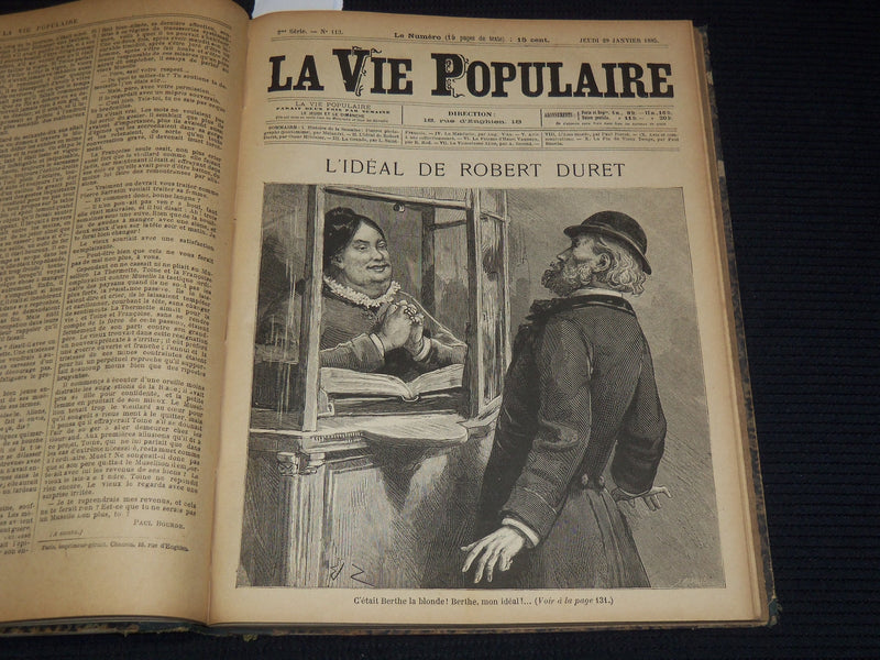 1885 JANUARY-MARCH LA VIE POPULAIRE FRENCH MAGAZINE BOUND VOLUME - R 89A
