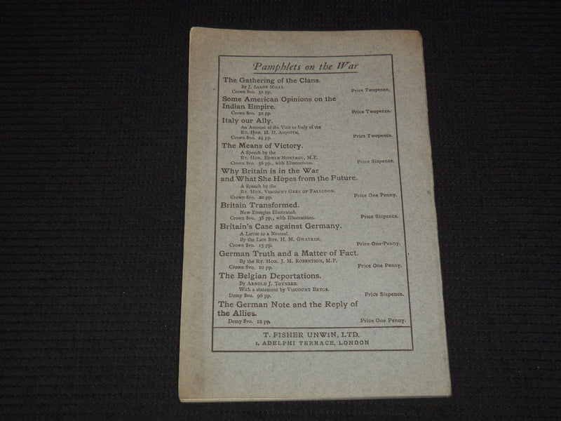 1916 THE VILLIAM OF THE WORLD TRAGEDY BY WILLIAM ARCHER - MOLLENDORF - J 7434