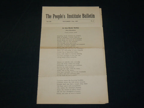 1907 NOVEMBER 17 THE PEOPLE'S INSTITUTE BULLETIN - VOLUME 3 NO. 2 - J 5971