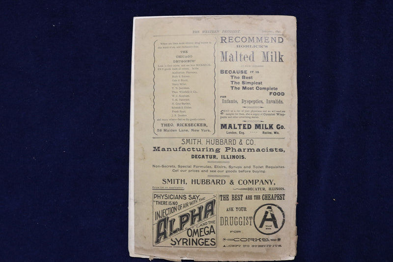 1892 JANUARY 15 WESTERN DRUGGIST MAGAZINE - K 1656