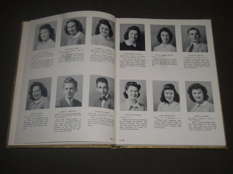1944 THE PURPLE BOGOTA HIGH SCHOOL YEARBOOK - NEW JERSEY - PHOTOS - YB 958