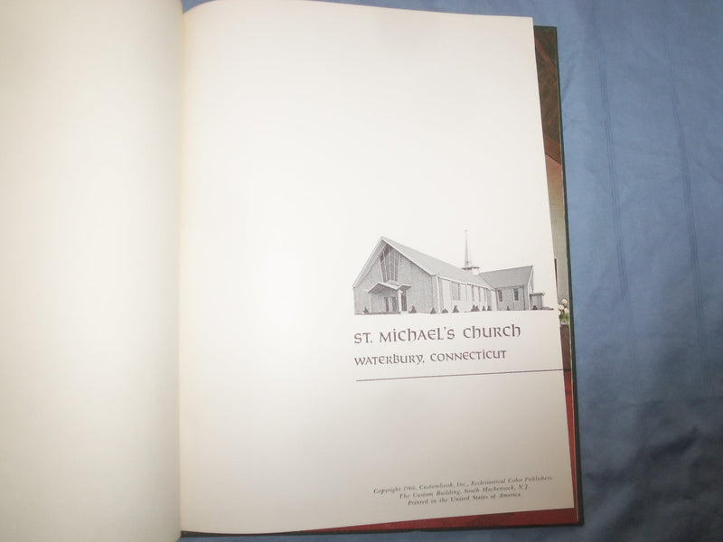 1980 ST. MICHAEL'S CHURCH HARDCOVER BOOK - WATERBURY, CONNECTICUT - KD 9356