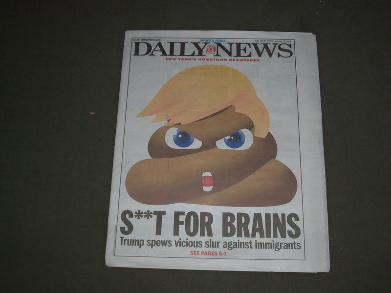 2018 JANUARY 12 NEW YORK DAILY NEWS - DONALD TRUMP SLURS AGAINST IMMIGRANTS