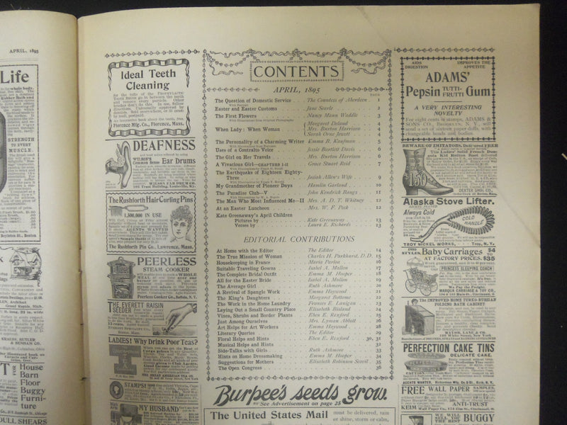 1895 APRIL LADIES' HOME JOURNAL MAGAZINE - C.D. GIBSON COVER - ST 4487