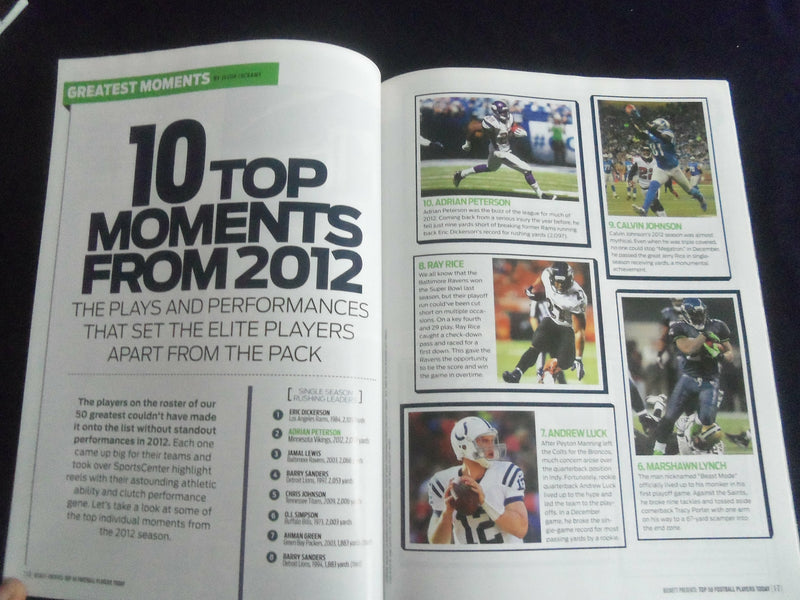 2013 BECKETT ENTERTAINMENT TOP 50 FOOTBALL PLAYERS MAGAZINE - ST 7156