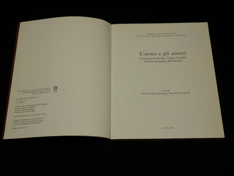 2001 L'ARME E GLI AMORI SOFTCOVER BOOK - ITALIAN - NICE PRINTS - R 717A