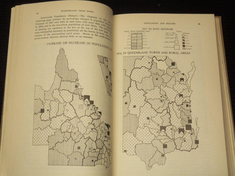 1950-1959 QUEENSLAND YEAR BOOK LOT OF 10 - GOV. STATISTICIAN BRISBANE - KD 1C