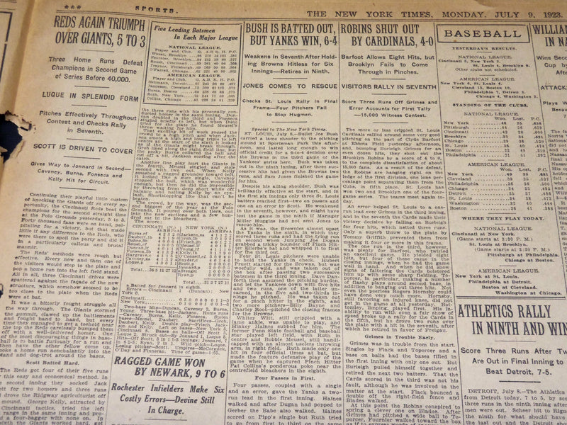 1923 JULY 9 NEW YORK TIMES NEWSPAPER- ROCKEFELLER 84 SINGS ON BIRTHDAY - NT 7742
