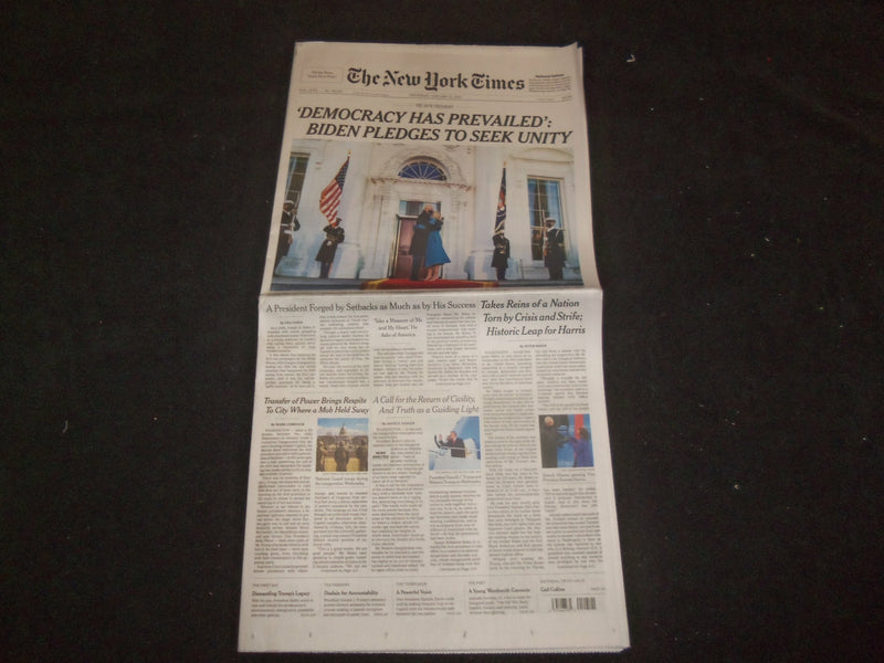 2021 JANUARY 21 NEW YORK TIMES - JOE BIDEN AND KAMALA HARRIS INAUGURATION DAY