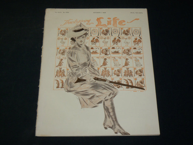1906 NOVEMBER 1 LIFE MAGAZINE - THANKSGIVING NUMBER - NICE ILLUS. - B 4590H