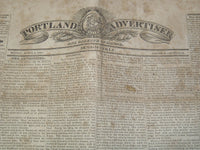 1833-1834 PORTLAND ADVERTISER OF MAINE NEWSPAPER LOT OF 9 ISSUES - NP 3297I