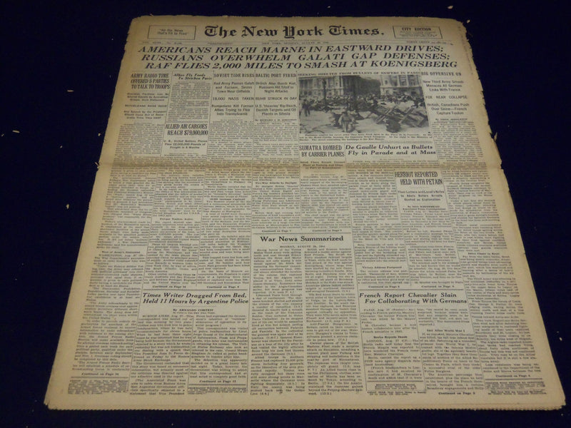 1944 AUGUST 28 NEW YORK TIMES - AMERICANS REACH MARNE - NT 2383