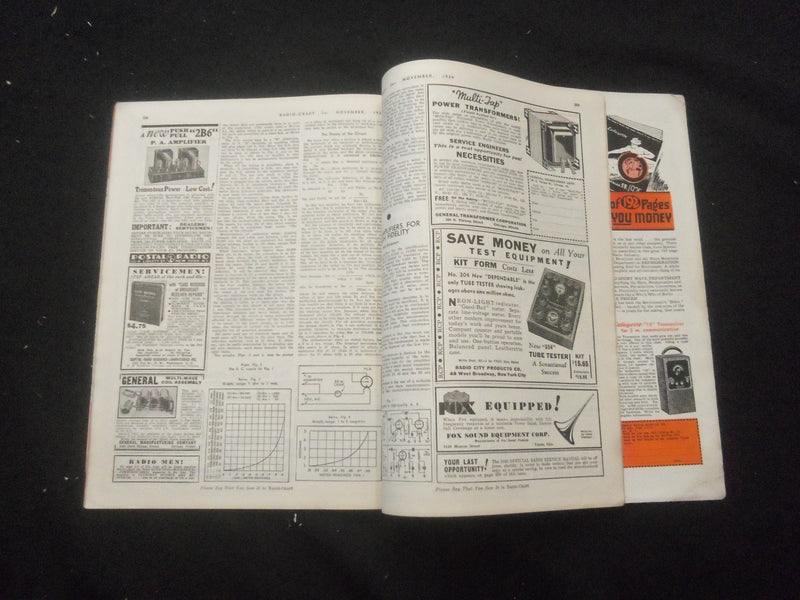 1934 NOVEMBER RADIO-CRAFT MAGAZINE - RADIO WAVES KILL PLANT INSECTS - B 433O
