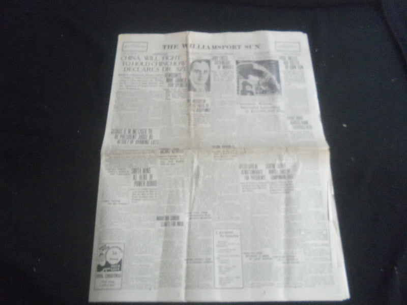 1929 & 1931 & 1933 THE WILLIAMSPORT SUN NEWSPAPER - LOT OF 5 - NP 5764