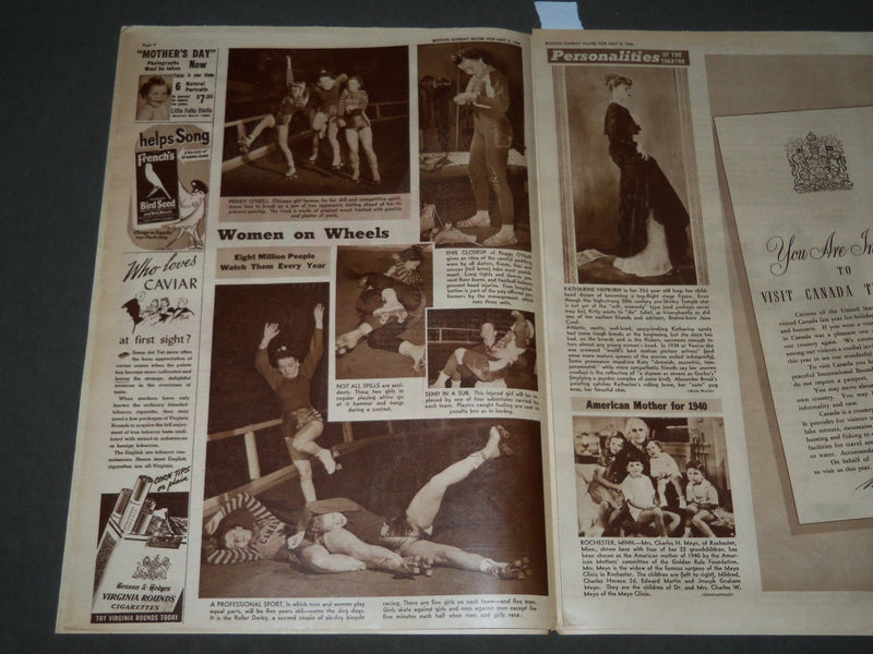 1940 MAY 5 BOSTON GLOBE PICTORIAL MAGAZINE - BOMBING RAID - PHOTOS - NP 2938