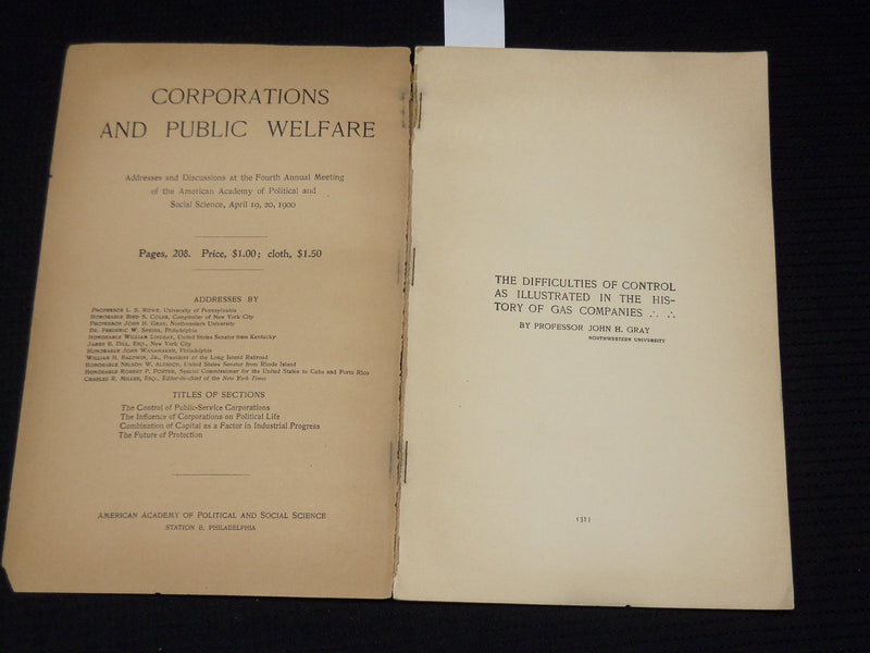 1900-1906 JOHN H. GRAY ADDRESSES LOT OF 2 - QUASI-PUBLIC - GAS COMPANIES - K 14