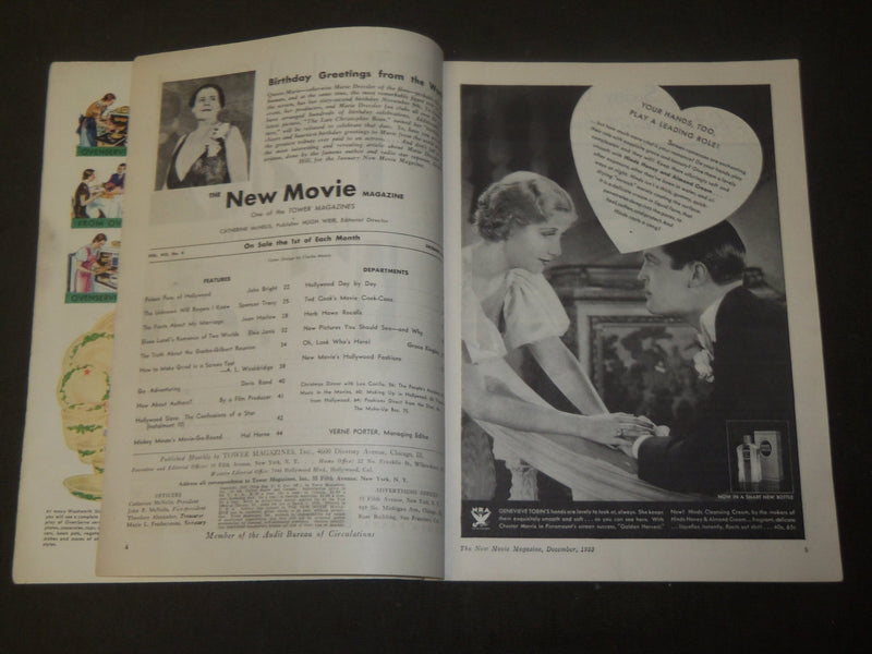 1933 DECEMBER THE NEW MOVIE MAGAZINE - NORMA SHEARER COVER - M 305