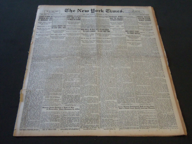 1921 SEPT 13 NEW YORK TIMES - ARBUCKLE DRAGGED RAPPE TO ROOM WOMAN - NT 6468