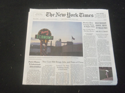 2022 JULY 17 NEW YORK TIMES - ABORTION BANS LEAVING YOUNG AT HIGHER RISK