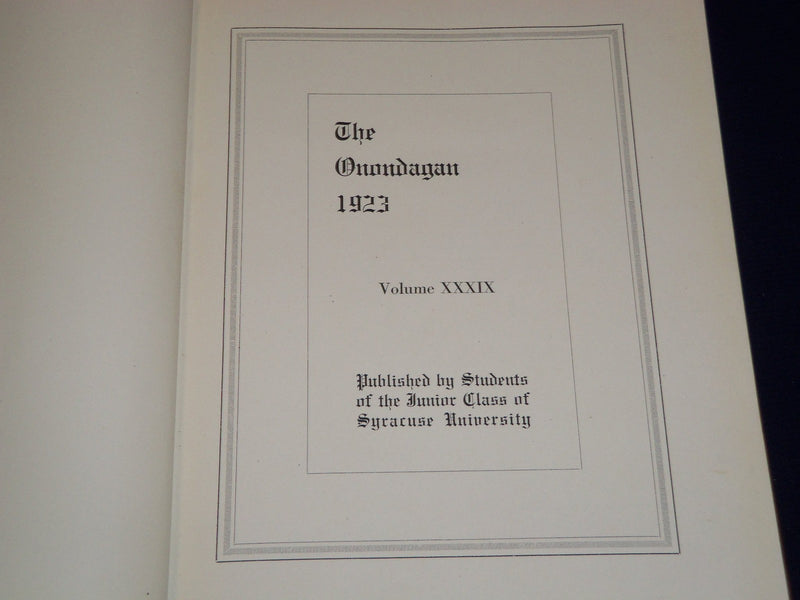 1923 THE ONONDAGAN SYRACUSE UNIVERSITY YEARBOOK - NEW YORK - PHOTOS - YB 764