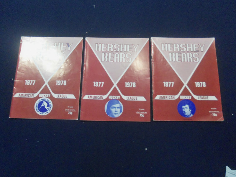 1971-1978 HERSHEY BEARS AMERICAN HOCKEY LEAGUE PROGRAMS - LOT OF 8 - ST 6925