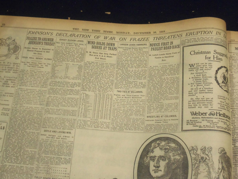 1918 DECEMBER 16 NEW YORK TIMES - WILSON CONFERS WITH CLEMENCEAU - NT 9185