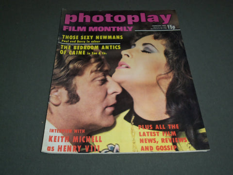 1972 FEBRUARY PHOTOPLAY FILM MONTHLY MAGAZINE-LIZ TAYLOR & MICHAEL CAINE-SP 7568