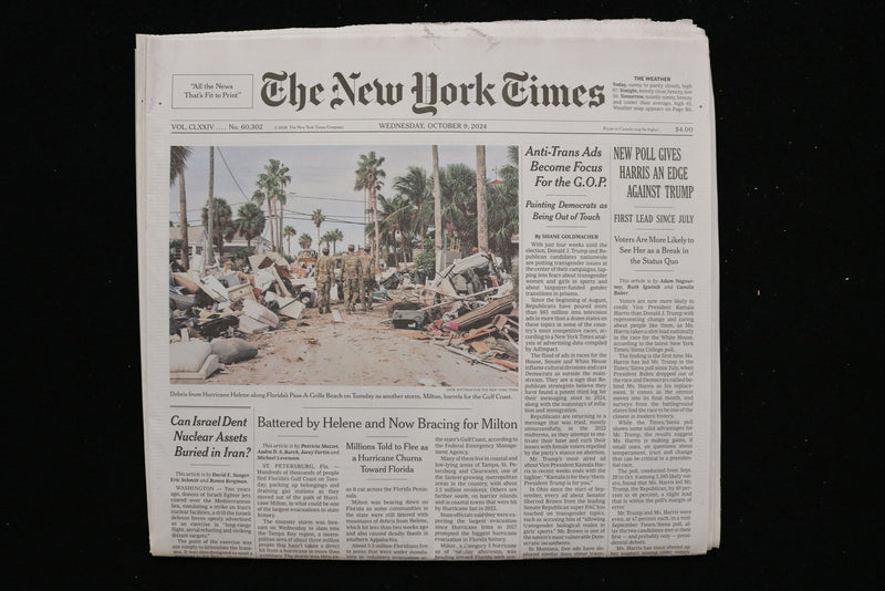 2024 OCTOBER 9 NEW YORK TIMES - NEW POLL GIVES HARRIS AN EDGE AGAINST TRUMP