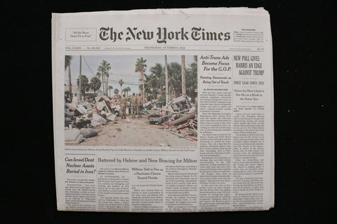 2024 OCTOBER 9 NEW YORK TIMES - NEW POLL GIVES HARRIS AN EDGE AGAINST TRUMP